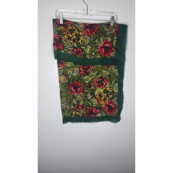 Vintage Carroll Reed Scarf Womens Rose Print Floral Shawl Wrap Retro Accessory - Picture 4 of 5